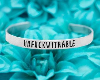 Unfuckwithable Bracelet, Motivational Funny Best Friends Birthday Gifts, Mental Health Mantra, Adult Breakup Gifts, Anxiety, Grief