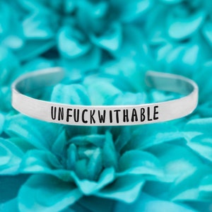 Unfuckwithable Bracelet, Motivational Funny Best Friends Birthday Gifts, Mental Health Mantra, Adult Breakup Gifts, Anxiety, Grief image 1