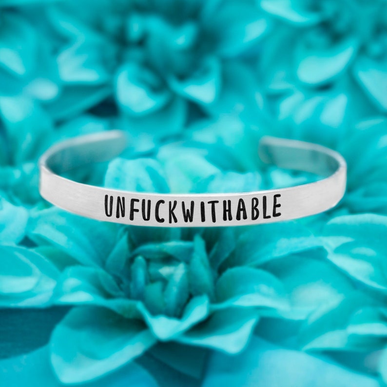 Unfuckwithable Bracelet, Motivational Funny Best Friends Birthday Gifts, Mental Health Mantra, Adult Breakup Gifts, Anxiety, Grief image 1