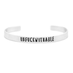 Unfuckwithable Bracelet, Motivational Funny Best Friends Birthday Gifts, Mental Health Mantra, Adult Breakup Gifts, Anxiety, Grief image 2