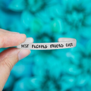 Mature Gifts For Best Friend Birthday Gift, Silver Sarcastic Swear Bracelet, Offensive Jewelry, Funny Sassy Gag Gifts Girlfriend Gifts image 3