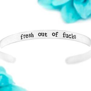 Keep Fucking Going Bracelet Funny Gifts For Best Friend Birthday Gifts, Grieve Friend Gifts Hidden Message, Fresh Out Of Fucks Bracelet