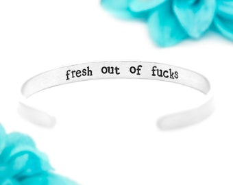 Keep Fucking Going Bracelet Funny Gifts For Best Friend Birthday Gifts, Grieve Friend Gifts Hidden Message, Fresh Out Of Fucks Bracelet