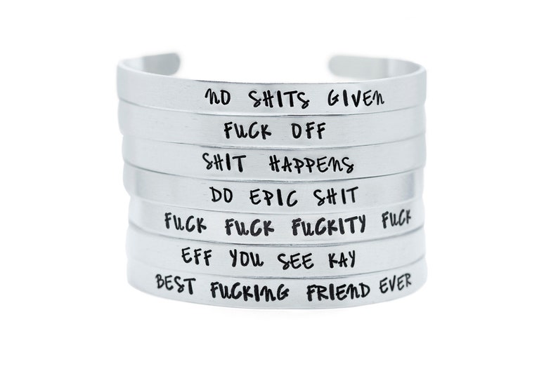 Mature Gifts For Best Friend Birthday Gift, Silver Sarcastic Swear Bracelet, Offensive Jewelry, Funny Sassy Gag Gifts Girlfriend Gifts image 1