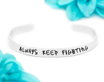 Always Keep Fighting Jewelry, Supernatural Jewelry, Jared Padalecki, Supernatural Show, Inspirational Jewelry Gifts For Her, Fandom Jewelry