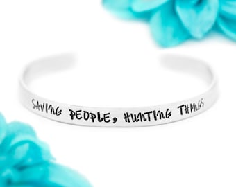 Supernatural Bracelet, Sale & Burn, Family Don't End With Blood, Saving People Hunting Things, Supernatural Quote, Fandom Gifts