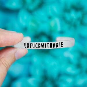 Unfuckwithable Bracelet, Motivational Funny Best Friends Birthday Gifts, Mental Health Mantra, Adult Breakup Gifts, Anxiety, Grief image 3