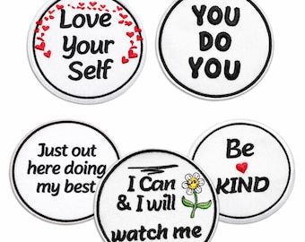 Affirmation Patch Set – Pick Any 3 | Inspirational Iron-On Patches for Self Love, Motivation & Positive Energy