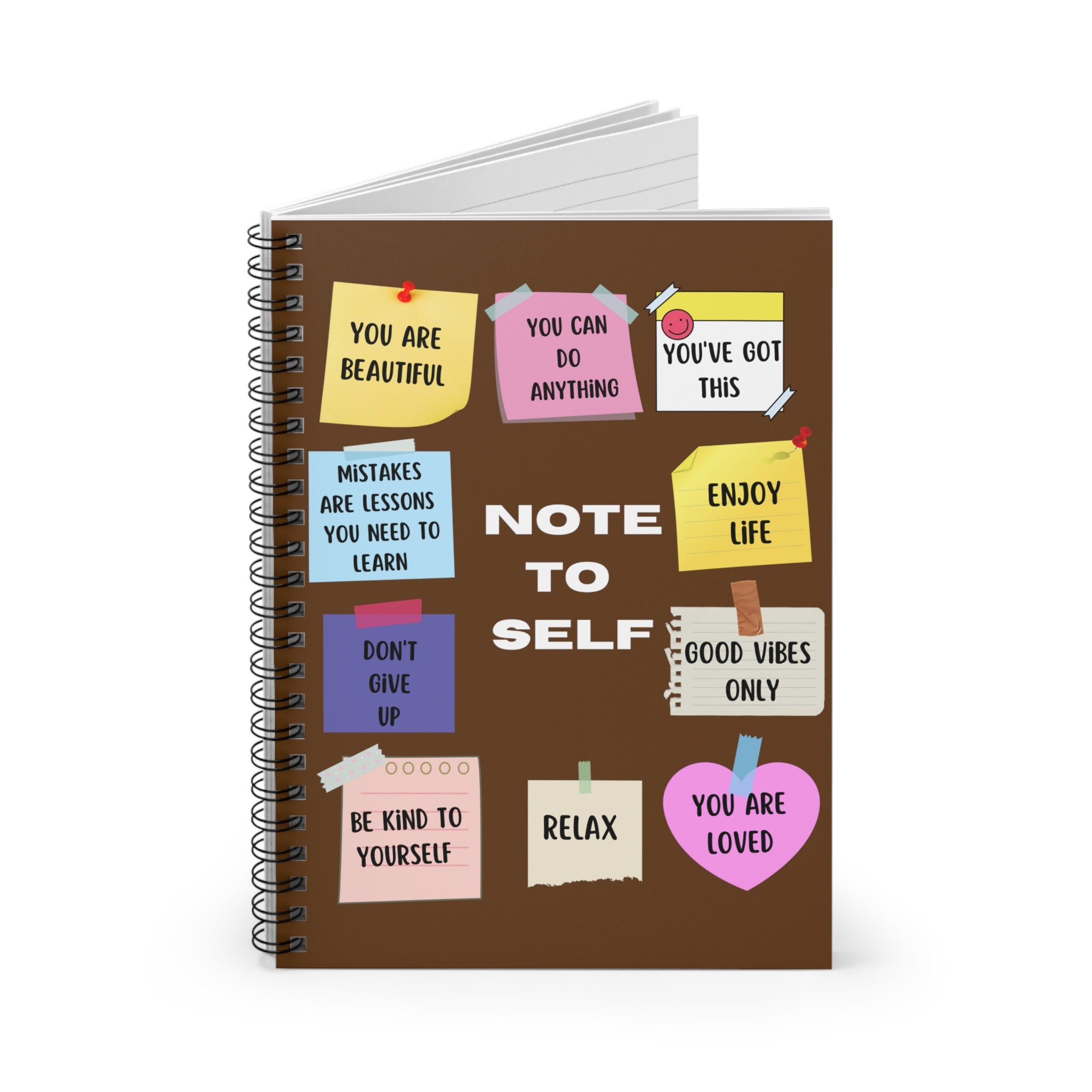 Postive Notebook Positive Affirmations Spiral Notebook - Ruled Line