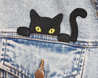 Cat Patch Iron-on sew on patch for denim or backpack gift for cat lover