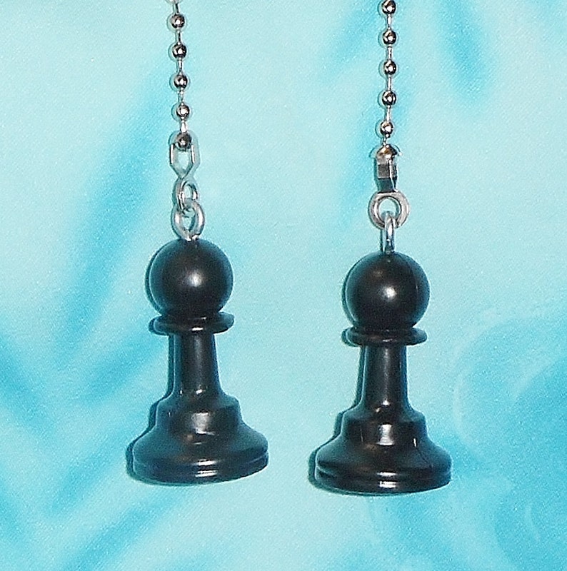 Set of Two Black Pawns Chess Ceiling Fan Pull Chains | Etsy
