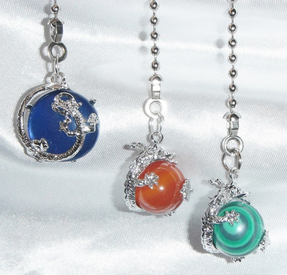 Set Of Two Dragon Big Red Blue Green Ball Decorative Ceiling Fan Pull Chains Great Gifts Great Gifts