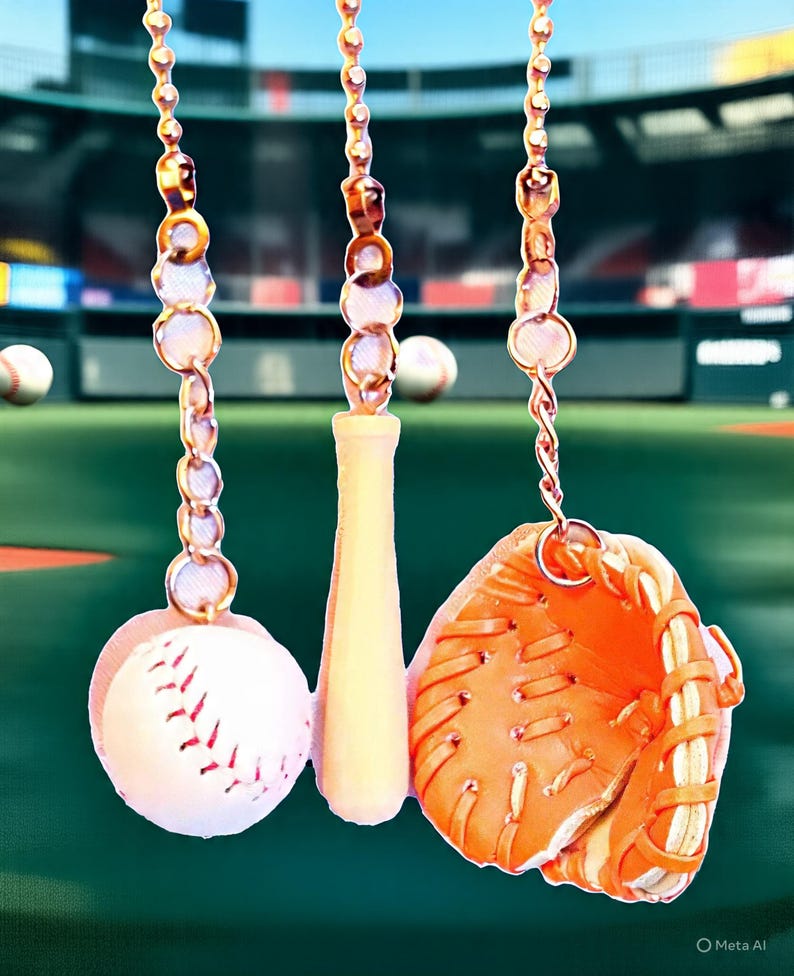 Baseball Bat Gloves Ball Sports Ceiling Fan Pull Chains