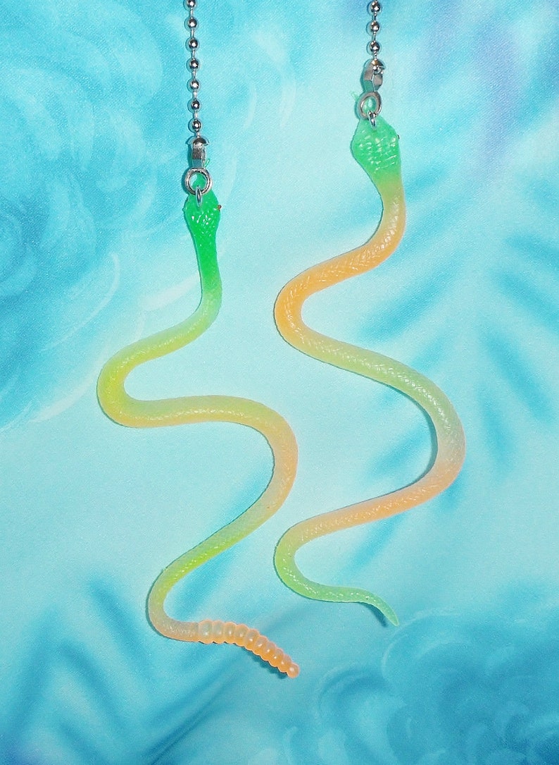 Set Of Two Orange Yellow Snake Ceiling Fan Light Pull