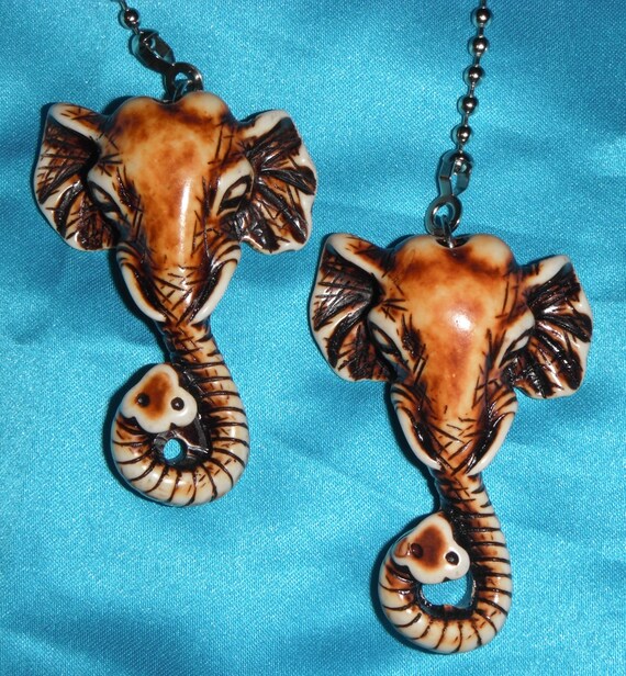 Set Of Two Neat Large Elephant Head Resin Ceiling Etsy