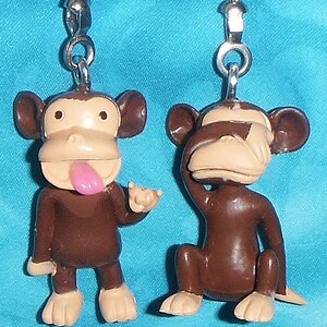Set of Two - Annoying Luv U Monkey and Annoyed Monkey - Custom Ceiling Fan Pulls  Great Gift for Easter Valentines Birthday Christmas