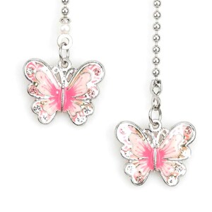 Set of Two - Little Pink Butterfly - Ceiling Fan Pull Chains  Great Gifts!!!