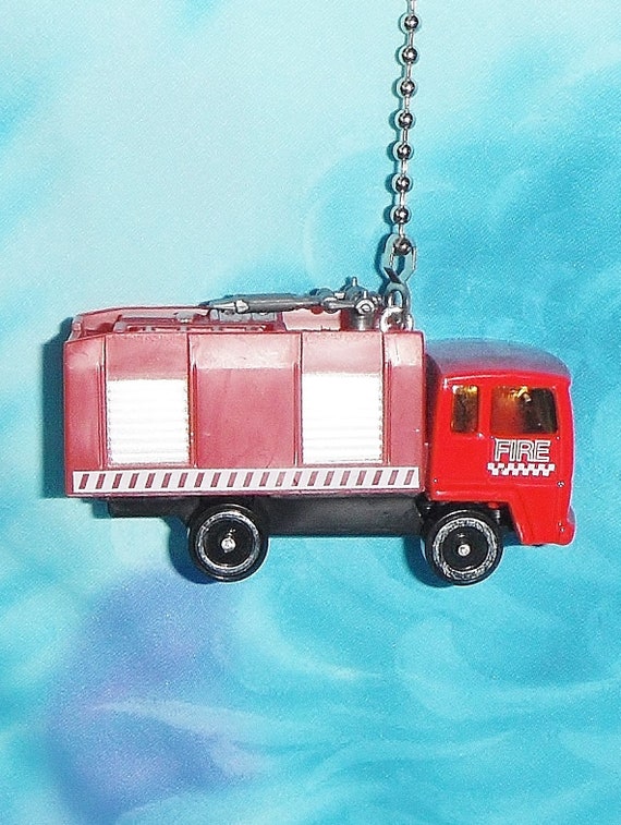 One Adorable Red Fire Truck Fireman Ceiling Fan Pull Etsy