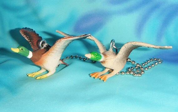 Set Of Two Mallard Duck Hunter Bird Custom Ceiling Fan Pull Chains Great Gifts