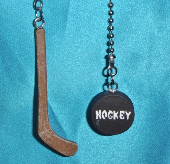 Two Neat Hockey Puck Sport Winter Ice Resin Ceiling Fan Light Pull Chains Great Gifts