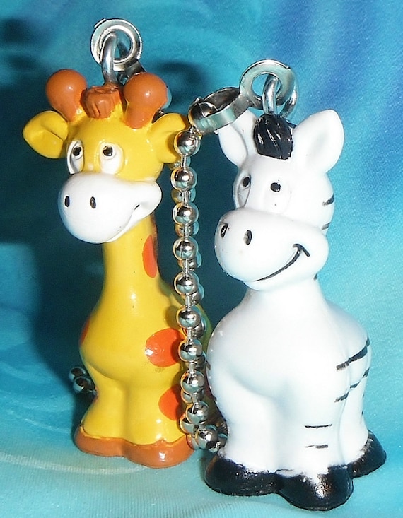 Set Of Two Cute Baby Giraffe Zebra Zoo Ceiling Fan Pull Etsy