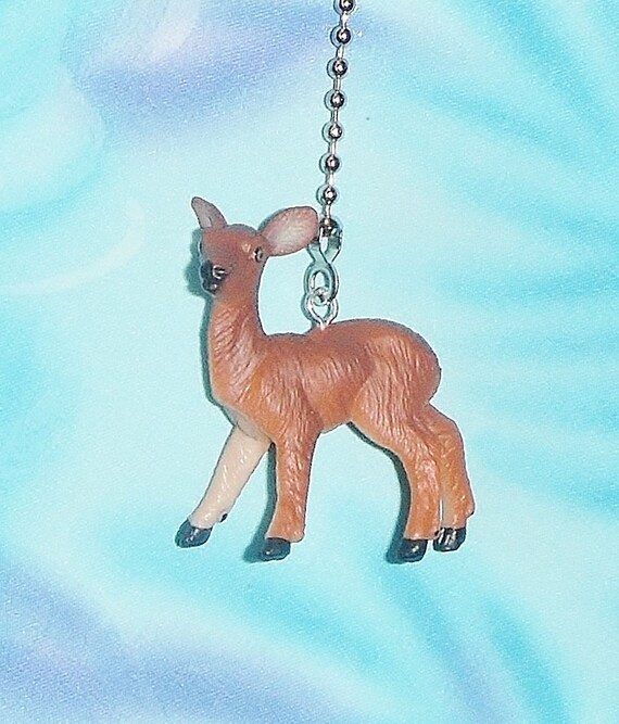 Set Of Two Cute Deer Fawn Pine Tree Nature Hunter Set Of Two Cute Deer Fawn Pine Tree, Deer Ceiling Fan Pull Chains