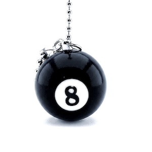 8 Ball Billiard Pool Table Rec Room Man Cave - Ceiling Fan Pull Chain - Great Gift!!!