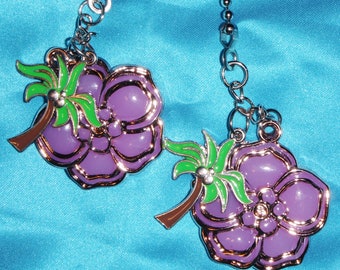 Set of Two - Palm Tree & Hibiscus Flower Duo Hawaii Tropical Hawaiian Summer Spring Decor Metal - Free Shipping - Ceiling Fan Pull Chains