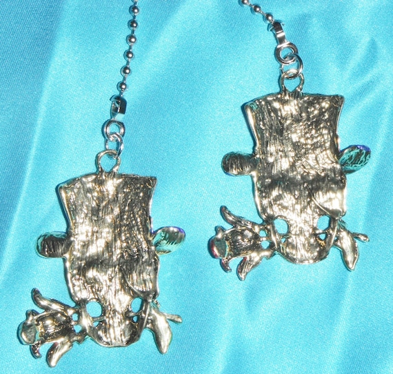 Set Of Two Skull Purple Top Hat Rose Metal Ceiling Fan Pulls Great Gifts