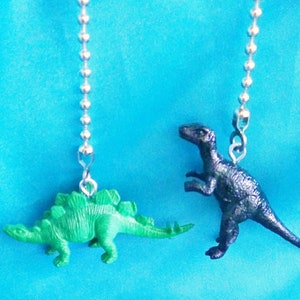 Set of Two ~ Dinosaur ~ T-Rex & Stegosaurus ~ Ceiling Fan/Light Pull Chains  Great Gifts!!!