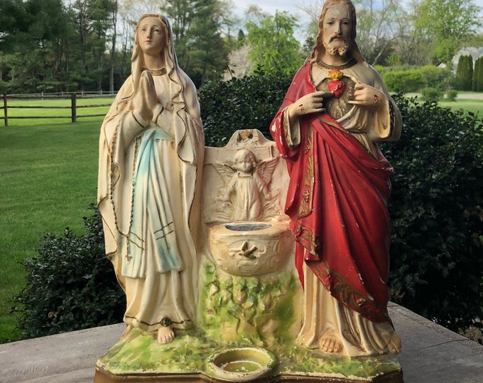 Vintage Religious Statue/holy Family Statue /vintage Chalkware Etsy