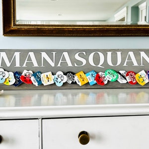 Custom Beach Badge Display Beach Tag Holder, New Jersey Shore House Sign