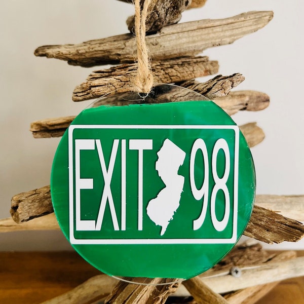 New Jersey Parkway Exit Ornament, Coastal Christmas Tree, Down The Shore, New Jersey Map, New Jersey Shore, Garden State NJ Gift, Holiday