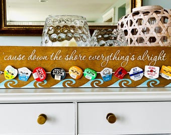 Custom Beach Badge and Beach Tag Holder Sign: Jersey Shore Keepsake Display