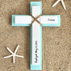 Custom Wood Wall Cross: Baptism, Christening, First Communion Gift