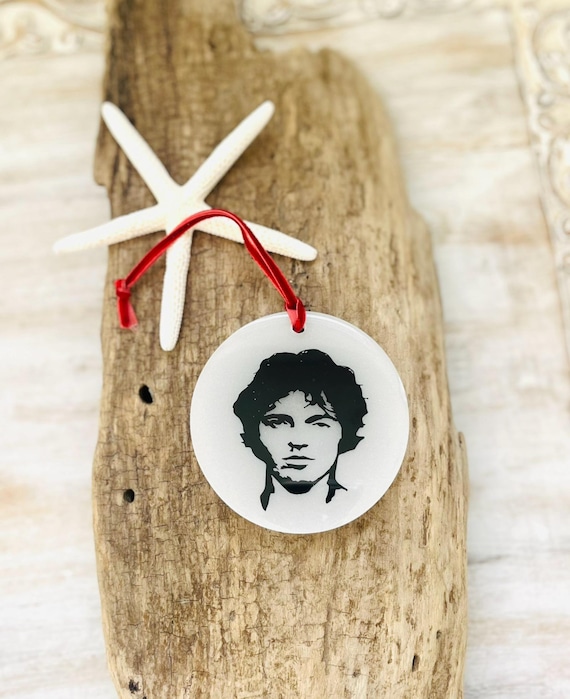 Bruce Springsteen Ornament, Born To Run Jersey Girl Lyric, Resin Circle (3")