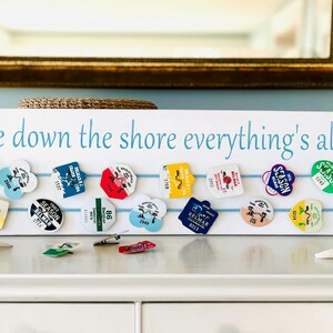 Beach Badge Display Sign: New Jersey Shore Keepsake Holder