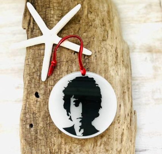 Bob Dylan Christmas Tree Ornament, Bob Dylan Gift, Bob Dylan Portrait, Blowin' In The Wind, Blonde On Blonde, Highway 66, Holiday Ornament