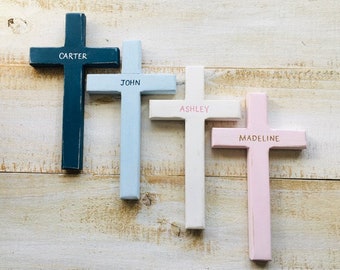 Customized Wood Wall Cross, Personalized Custom Baptism Cross, First Holy Communion Gift Boy, Girl, Crucifix, Confirmation, Nursery Cross