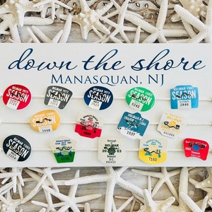 Custom Beach Badge Display: NJ Beach Tag Holder With Town