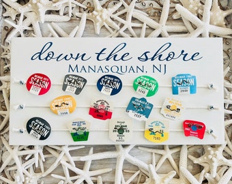 Beach Badge Display, Beach Tag Holder, Badge Badge Holder, Beach Tag Display, Custom Beach Badge Sign, New Jersey, Down The Shore Sign, NJ
