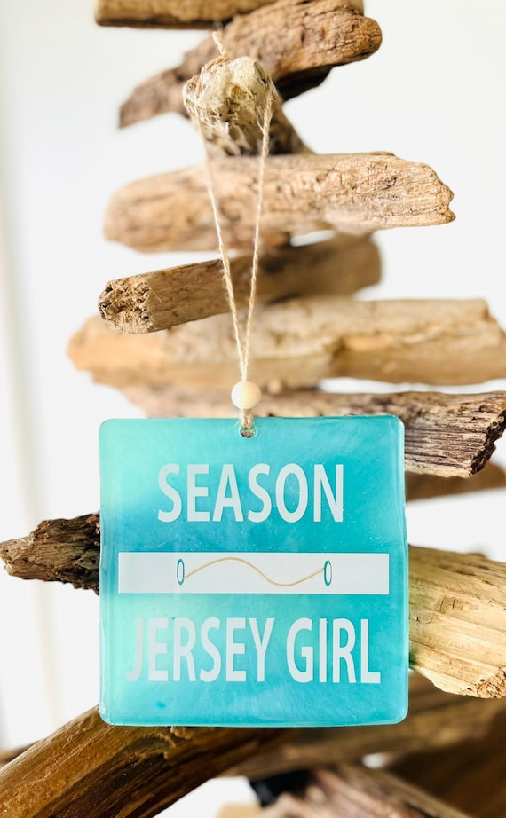 Jersey Girl Beach Badge Ornament: Beach Tag, Beachy New Jersey Gift, Down The Shore, Resin Art, Coastal Christmas
