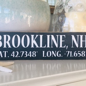 Custom Town Sign, Coordinate Wood Sign, Personalized State Sign, Latitude and Longitude, Housewarming Gift, New Home Gift, New Home, Gift image 3