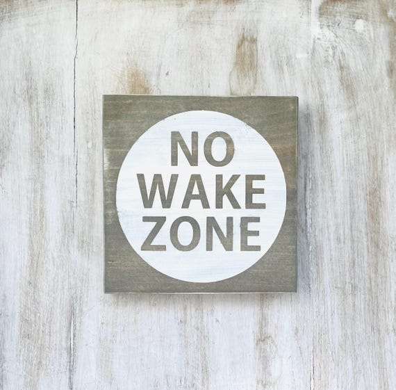 Custom Colors No Wake Zone Wood Sign: Coastal Nursery Decor, Pool House Sign, Cabana Sign, Lake House Sign, River House Sign