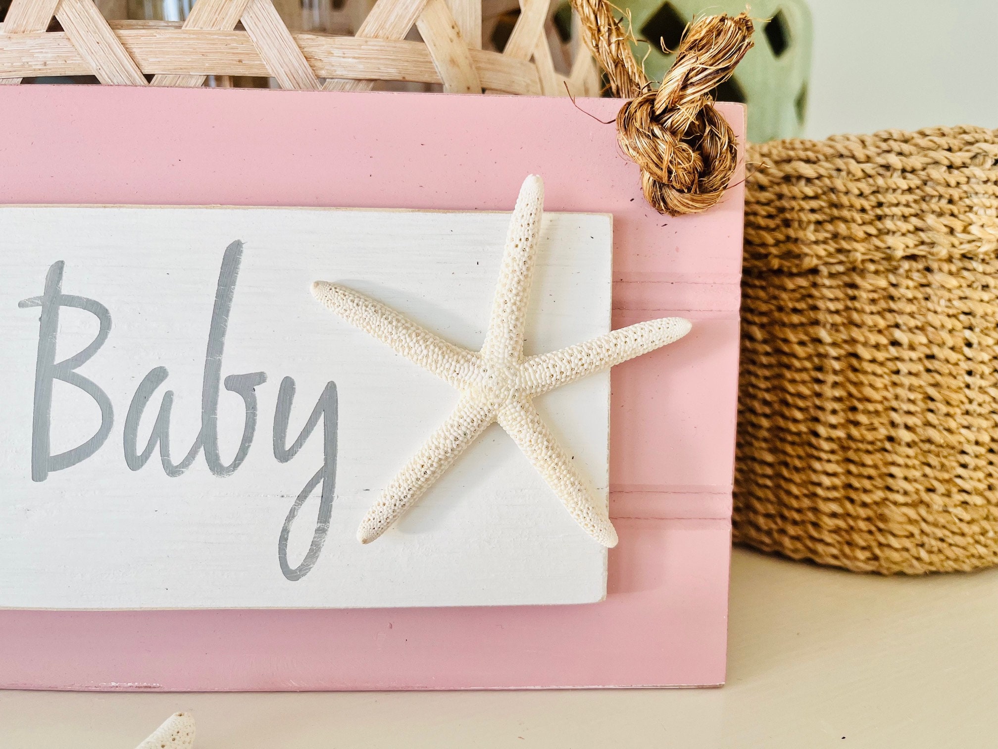Beach Baby Sign, Wood Sign, Baby Boy, Baby Girl, Coastal Nursery