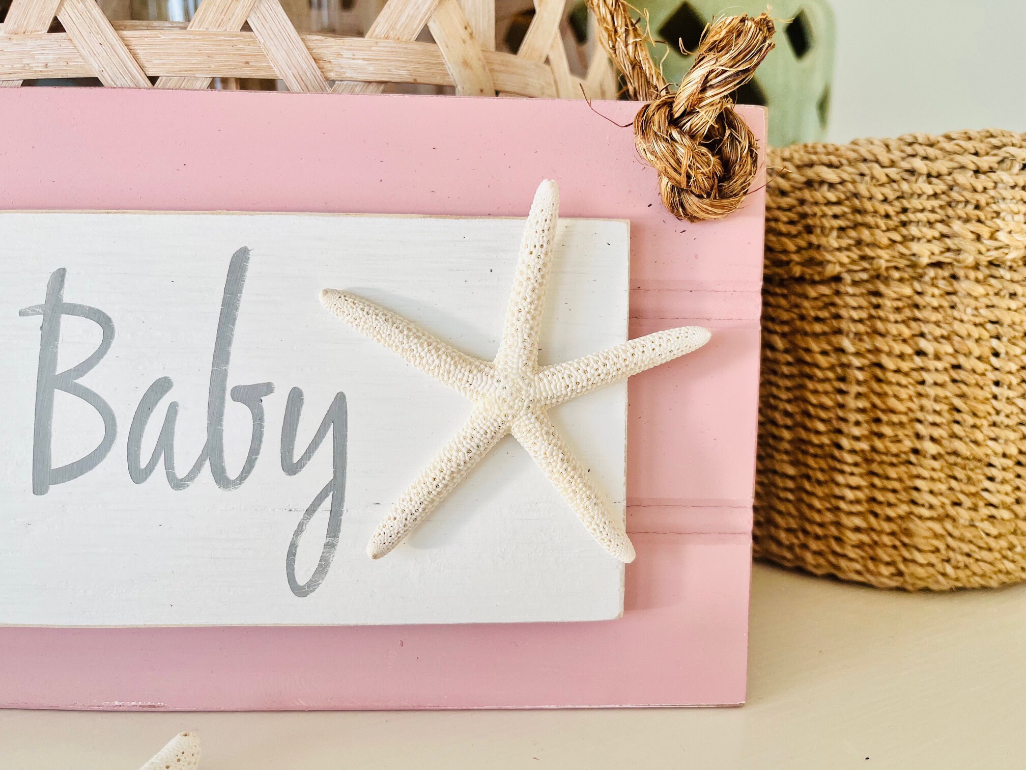 Beach Baby Sign, Wood Sign, Baby Boy, Baby Girl, Coastal Nursery