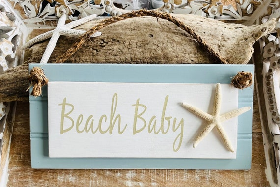 Beach Baby Nursery Sign, Wood Beach Sign, Gift For Baby Shower, Coastal Nursery, New Baby Gift, Beachy Kid's Room, Nautical Nursery