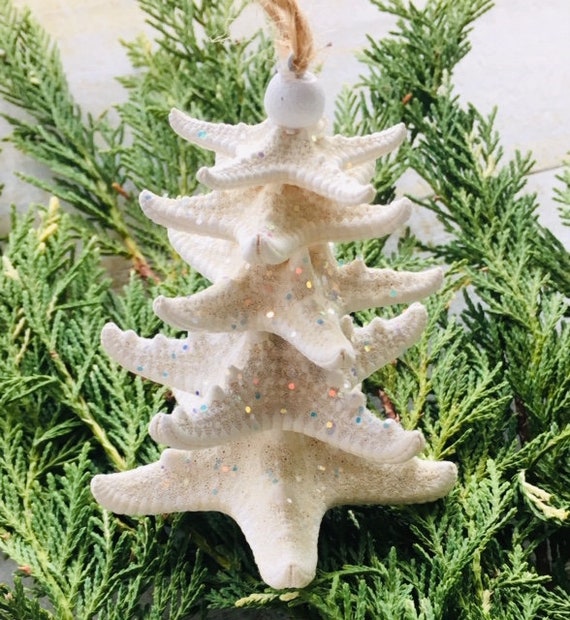 Christmas Tree Ornament, Starfish Ornament, Handmade Ornament, Coastal Christmas, Beachy Christmas, Hannukah