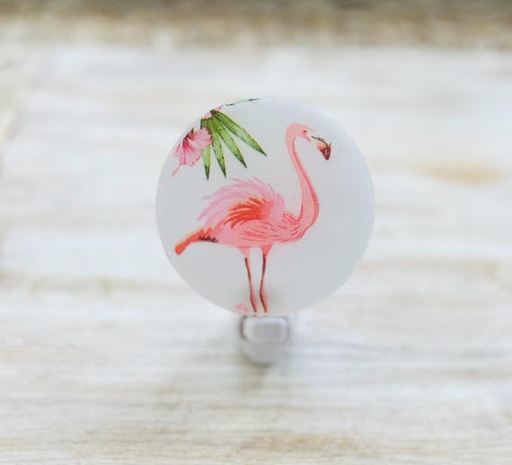 Flamingo Night Light, Pink, Resin Night Light, Plug In Wall Night Light, Beachy Decor, Baby Girl Nursery Light, Girl's Room, Bathroom Light