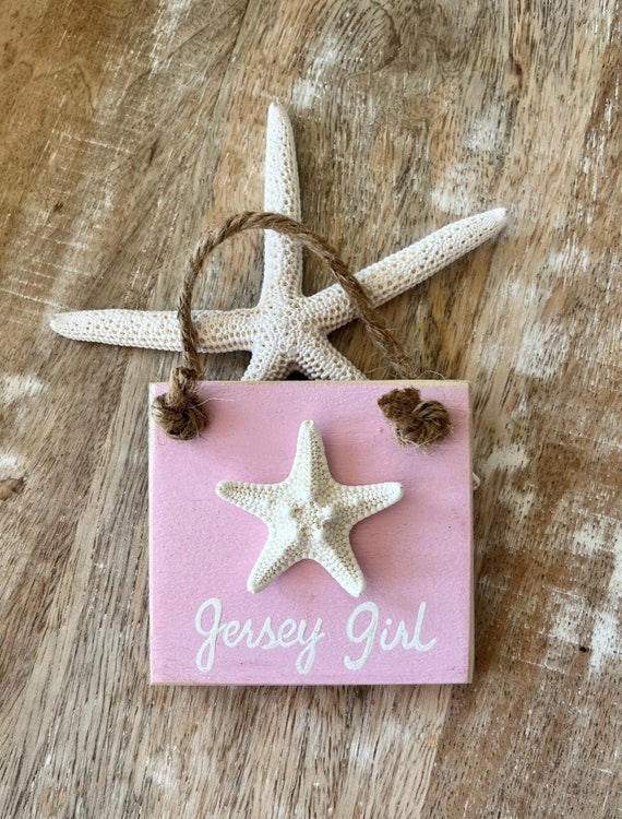 Jersey Girl Ornament, New Jersey Christmas Ornament, Beachy Christmas, Coastal, Shell Art, Cause Down The Shore Everything's Alright